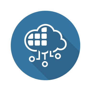 Basit Bulut Hizmetleri Vektör Simgesi