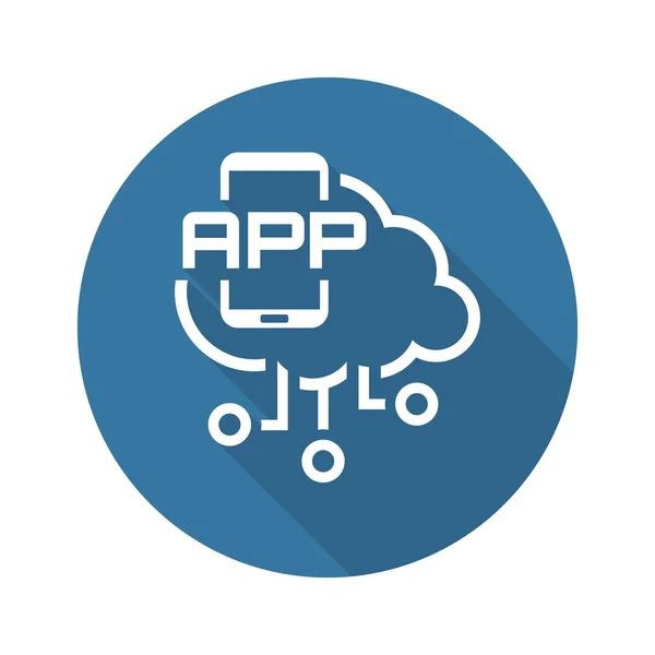 Pictogram voor eenvoudige mobiele Cloud-app vector Stockvector