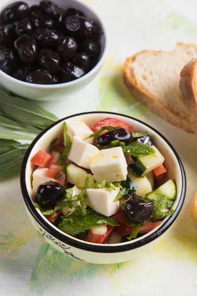 Salade grecque au fromage feta — Photo
