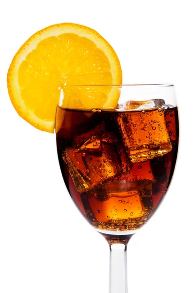 Cola drink poured in glass — Stock Photo, Image