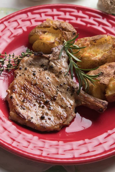 Perfect pork loin chop steak — Stock Photo, Image