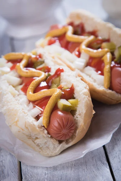 Perro caliente americano clásico — Foto de Stock