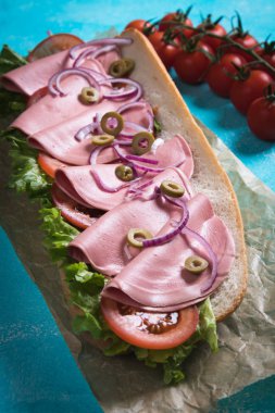 Italian submarine sandwich clipart