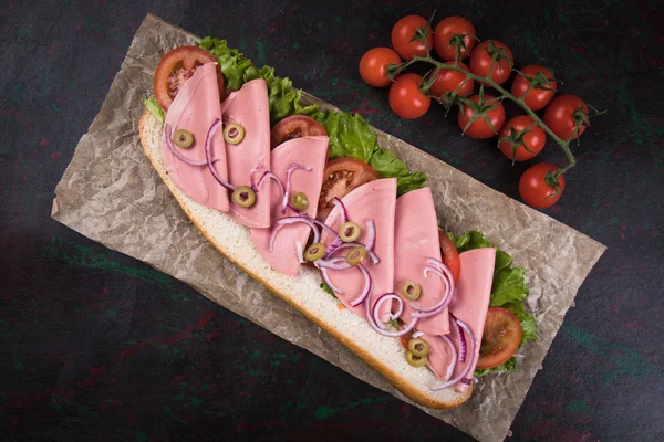 Italian submarine sandwich — Stock Photo, Image