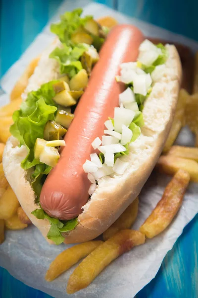 Klasyczne amerykańskie hot doga — Zdjęcie stockowe