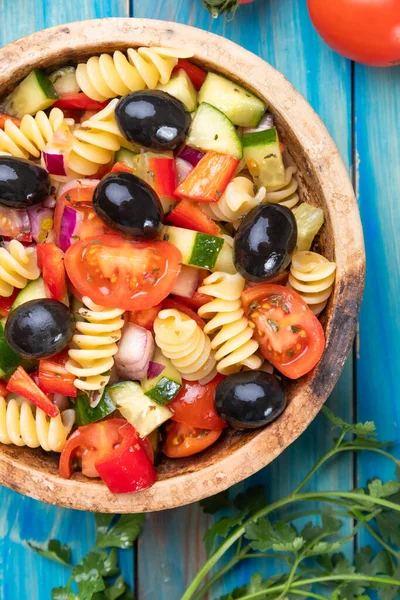 Ensalada Pasta Fusili Con Verduras Frescas — Foto de Stock