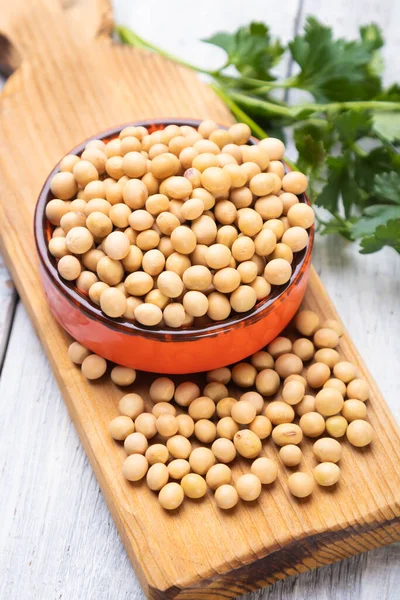 Bowl Dried Soy Beans Popular Food Ingredient — Stock Photo, Image