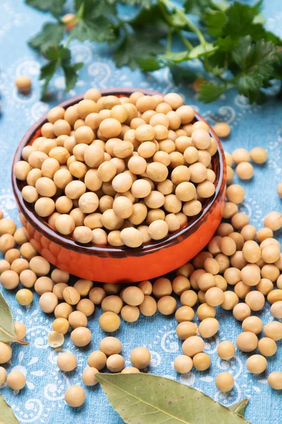 Bowl Dried Soy Beans Popular Food Ingredient — Stock Photo, Image