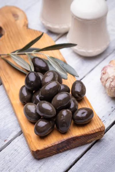 Gekneusde Olijven Klaar Eten Gezond Voedsel Gebruikt Mediterrane Keukens — Stockfoto