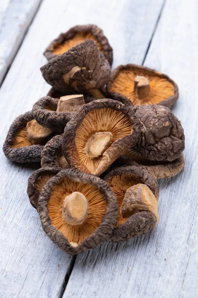 Cogumelos Shiitake Desidratados Ingrediente Alimentar Asiático — Fotografia de Stock