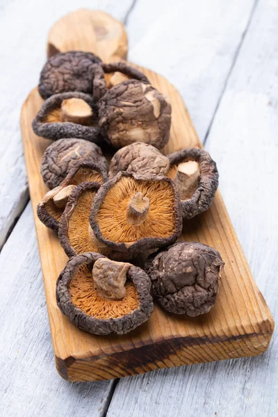 Cogumelos Shiitake Desidratados Ingrediente Alimentar Asiático — Fotografia de Stock