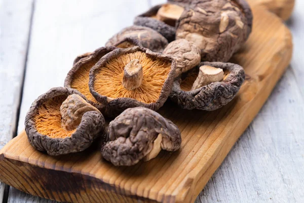 Cogumelos Shiitake Desidratados Ingrediente Alimentar Asiático — Fotografia de Stock