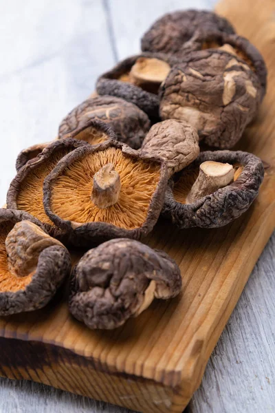 Cogumelos Shiitake Desidratados Ingrediente Alimentar Asiático — Fotografia de Stock