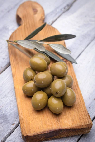 Pickled Olives Ready Eat Healthy Food Used Mediterranean Cuisines — Stock Photo, Image