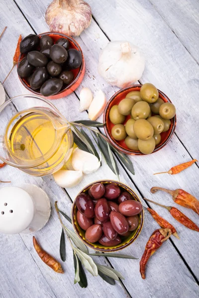 Olives Marinées Prêtes Manger Aliments Sains Utilisés Dans Les Cuisines — Photo