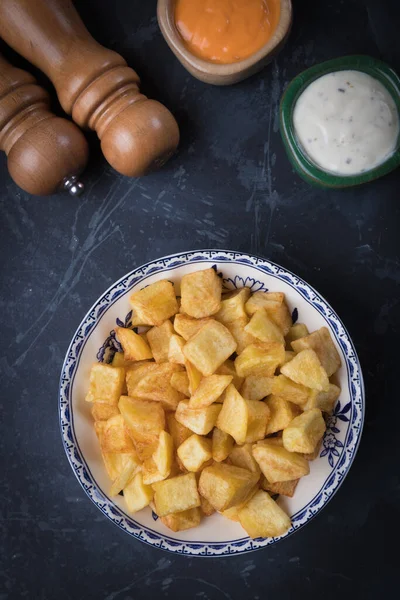 Patatas Braas Іспанська Смажена Картопля Яку Подають Тапас Барі — стокове фото
