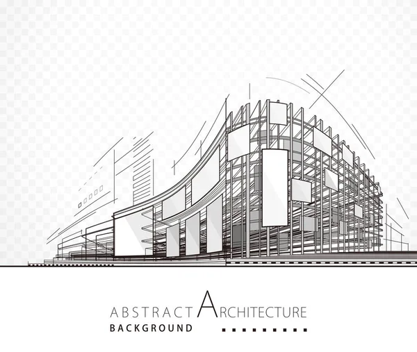 Edificio architettonico astratto — Vettoriale Stock