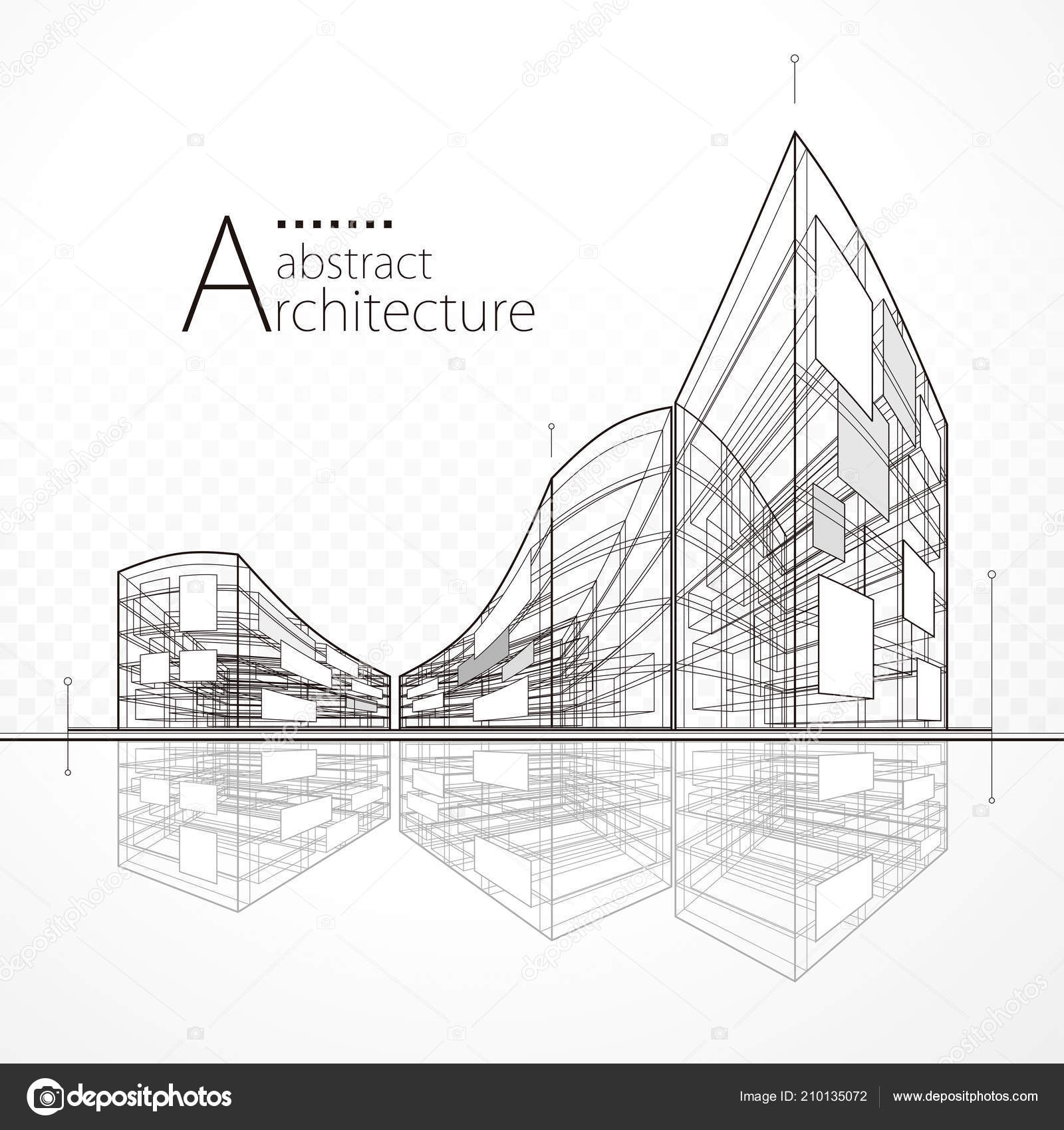 Two Architectural Sketches of a Modern Abstract Architecture Stock Vector -  Illustration of sketch, design: 129774379