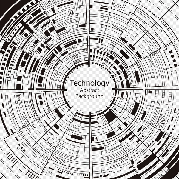 Composizione Tecnologica Sfondo Astratto Bianco Nero — Vettoriale Stock