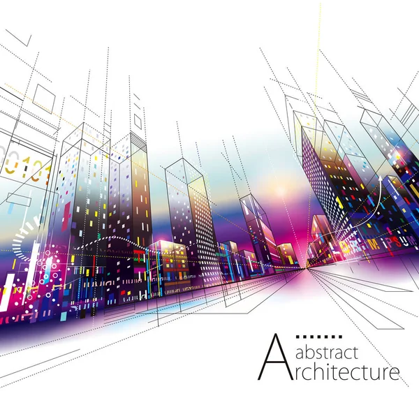 Antecedentes de la ciudad abstracta arquitectónica — Vector de stock