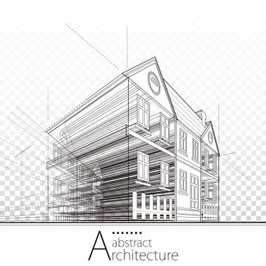 Mimari Soyut Perspektif Çizgileri