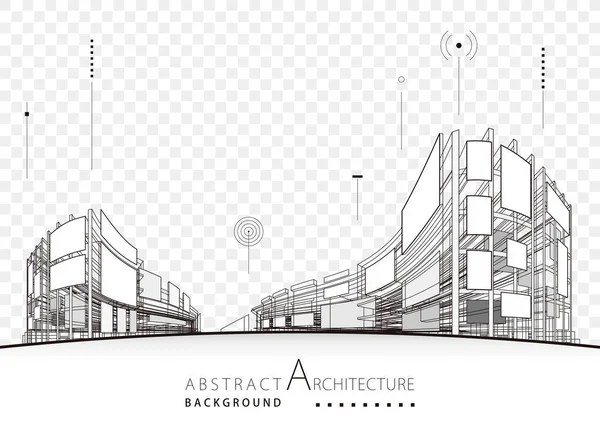 건축 건물 디자인 추상배경 — 스톡 벡터