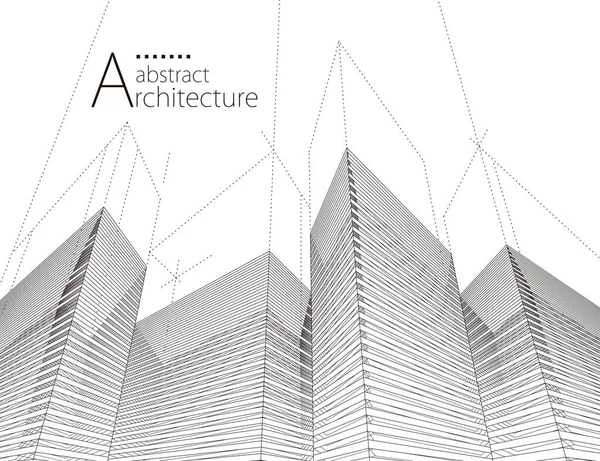 Arkitektur Byggnad Konstruktion Perspektiv Design Abstrakt Bakgrund — Stock vektor