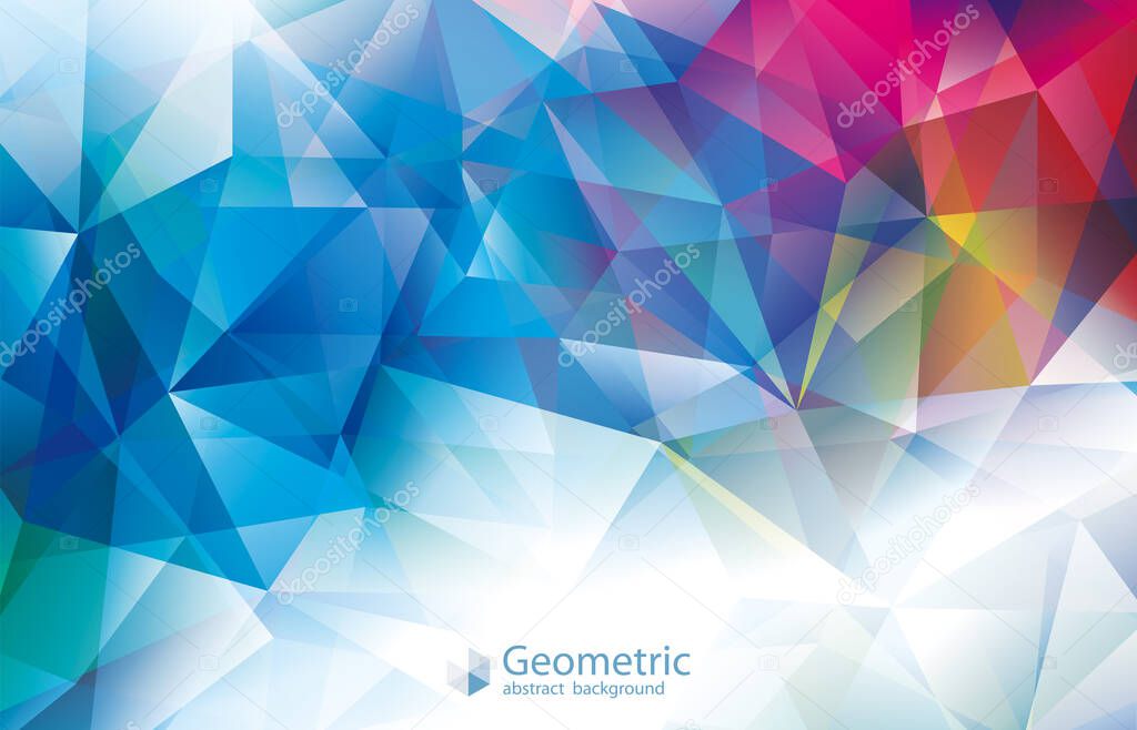 Geometric colorful modern abstract polygonal gems background.