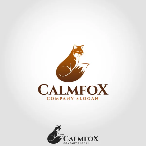 Calm Fox Logotipo Animal — Vector de stock