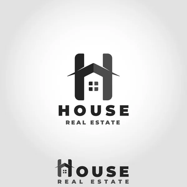 House Logo Stylish Letter Concept — Stock Vector