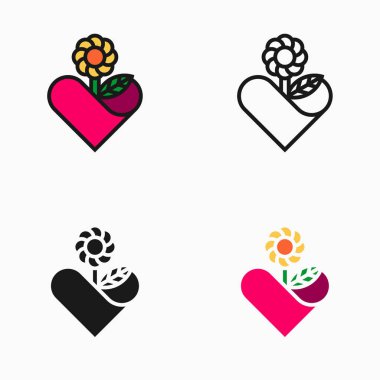 Çiçek sevgili simge, simge veya Logo