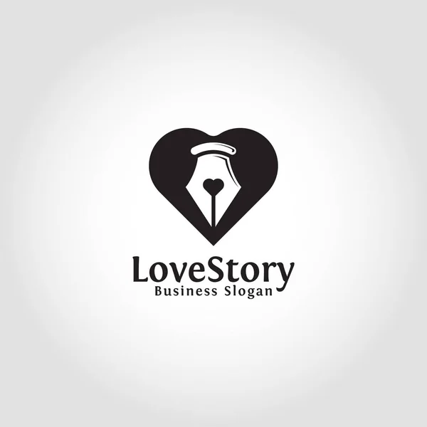 Historia Amor Romance Autor Logo — Vector de stock