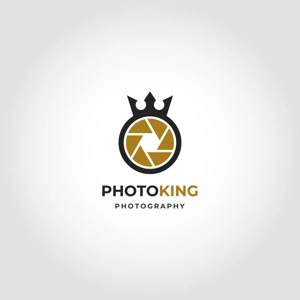 Photo King Simples Profissional Royal Photography Studio Logo — Vetor de Stock