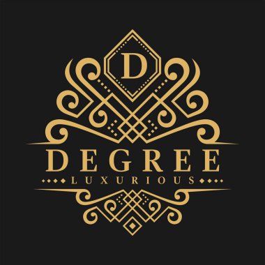 D harfi Logo - klasik lüks stil Logo şablonu