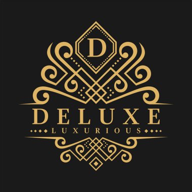 D harfi Logo - klasik lüks stil Logo şablonu