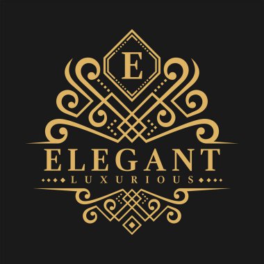 E harfinin Logo - klasik lüks stil Logo şablonu