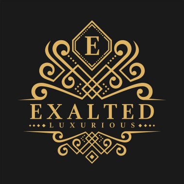 E harfinin Logo - klasik lüks stil Logo şablonu