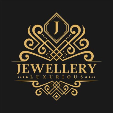 J harfi Logo - klasik lüks stil Logo şablonu