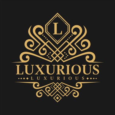 L harfi Logo - klasik lüks stil Logo şablonu