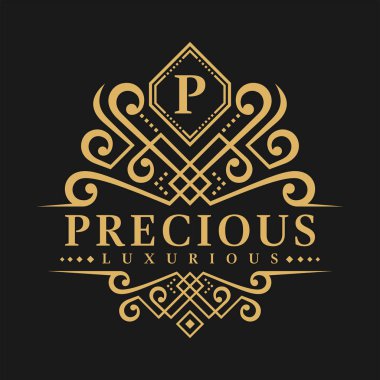 P harfi Logo - klasik lüks stil Logo şablonu
