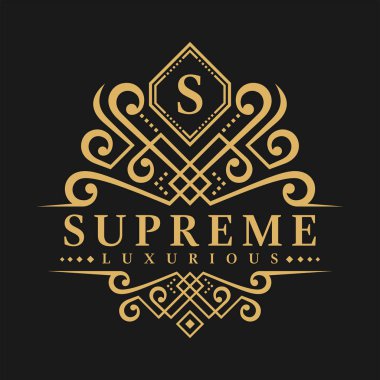 S harfi Logo - klasik lüks stil Logo şablonu