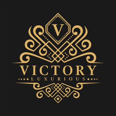 Harf V Logo - klasik lüks stil Logo şablonu