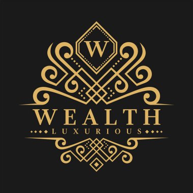 Harf W Logo - klasik lüks stil Logo şablonu