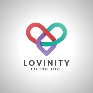 Lovinity - sonsuz aşk Logo vektör görüntü Infinity hat kavramı ile