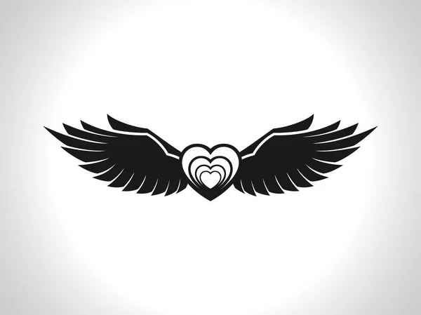 Flying Heart Vector Image Icon Symbol — Stock Vector