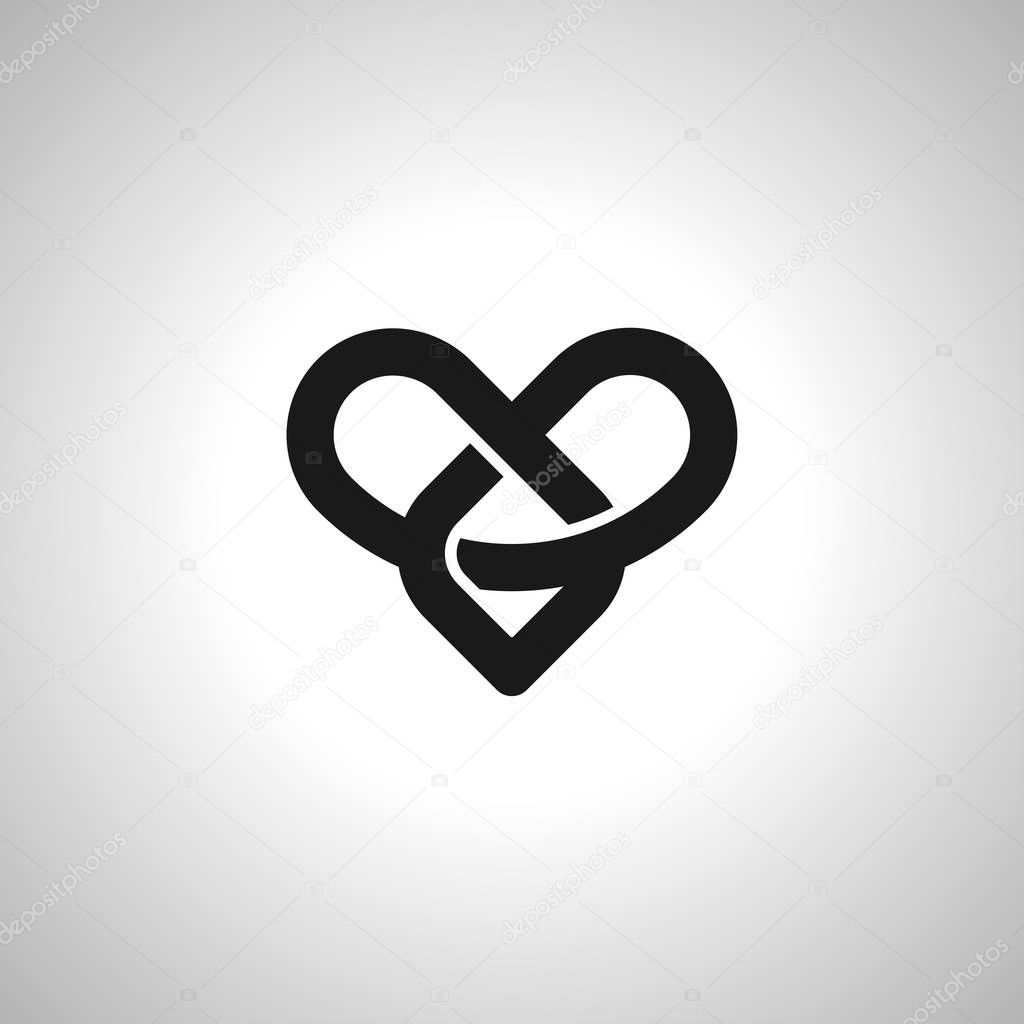 infinity Love or Eternal Love vector Image icon and symbol