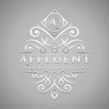 Harf A Logo - Klasik ve lüks gümüş kabartma stil logosu
