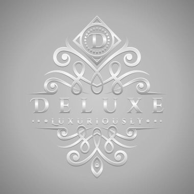 D harfi Logo - Klasik ve lüks gümüş kabartma stil logosu