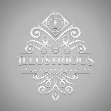 Harf ı Logo - Klasik ve lüks gümüş kabartma stil logosu