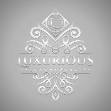L harfi Logo - Klasik ve lüks gümüş kabartma stil logosu